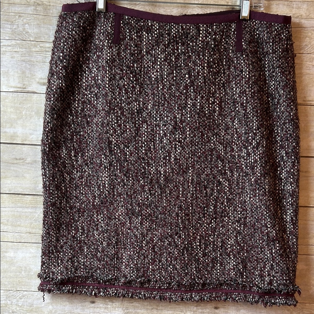 Talbots Plum or Maroon Tweed Pencil Skirt